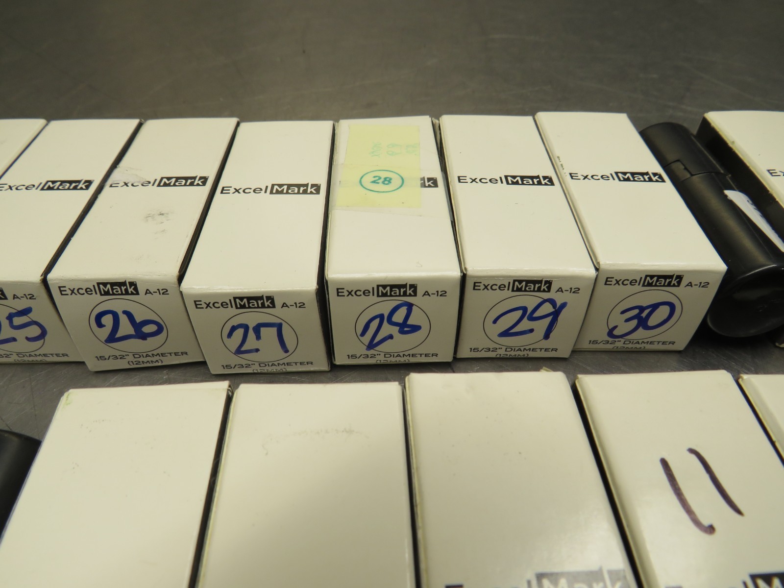 Excel Mark A-12 15/32″ Stamp 1-40 / Missing 3, 16, 21, 32, 35, 37