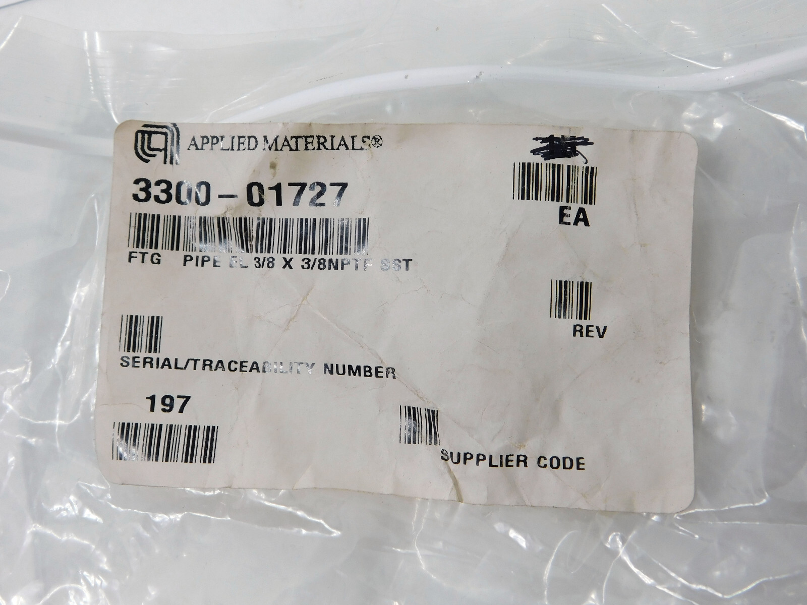 AMAT Applied Materials 3300-01727 3/8″ x 3/8″ FxF NPT 90 Elbow 316 SS
