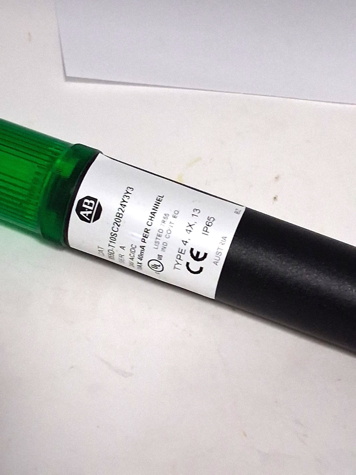 ALLEN BRADLEY 855D-T10SC20B24Y3Y3 STACK LIGHT GREEN 24VAC/DC SERIES A NNB