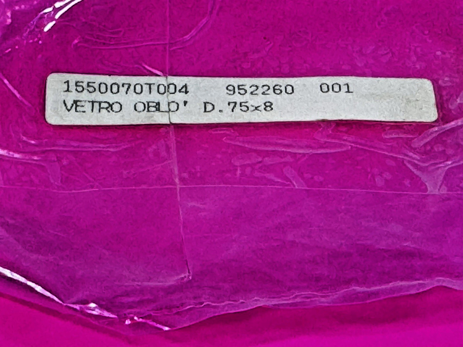 Vetro (Glass) OBLD’ 952260 001 1550070T004 Dia: 75mm x Thk: 8mm Round Glass