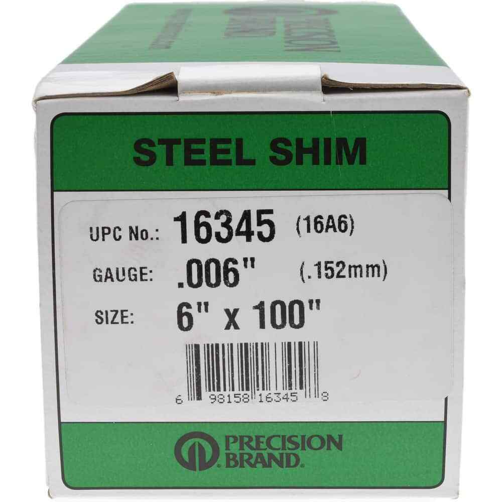Shim Stock: 0.006” Thick, 100” Long, 6″ Wide, 1010 Low Carbon Steel