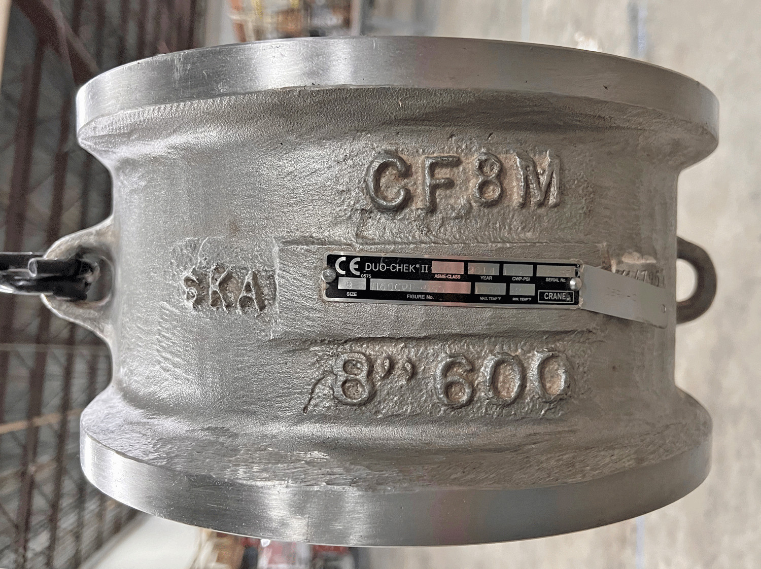 CRANE 8″ Class 600 CF8M Stainless Steel DUO CHEK II CHECK VALVE 2014 1440psi SS