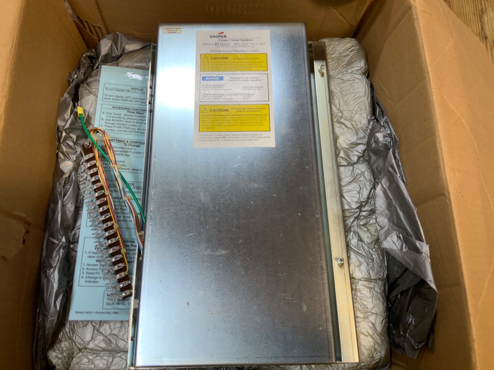 NEW COOPER POWER SYSTEMS CL-5C MCGRAW EDISON REGULATOR CONTROL