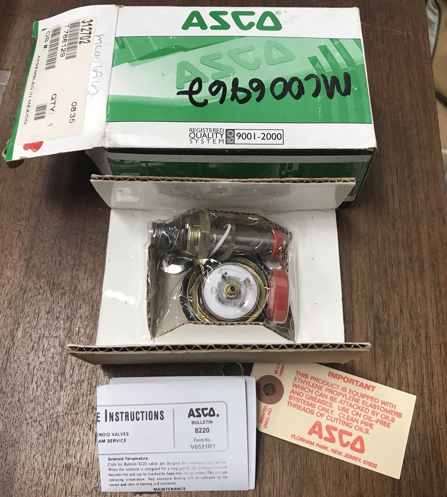 NEW ASCO 312702 REBUILD KIT Red Hat Valve