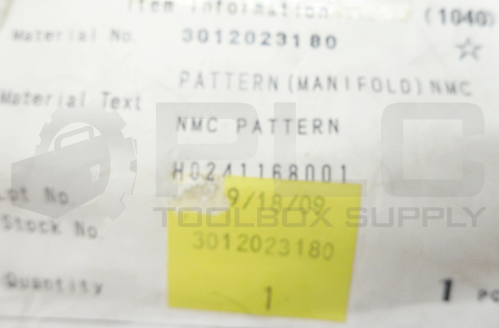 NEW H0241168001 PATTERN MANIFOLD NMC 3012023180