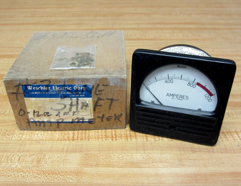 Weschler RX-371 4.5″ Panel Meter RX371 0-1200 DC Amperes