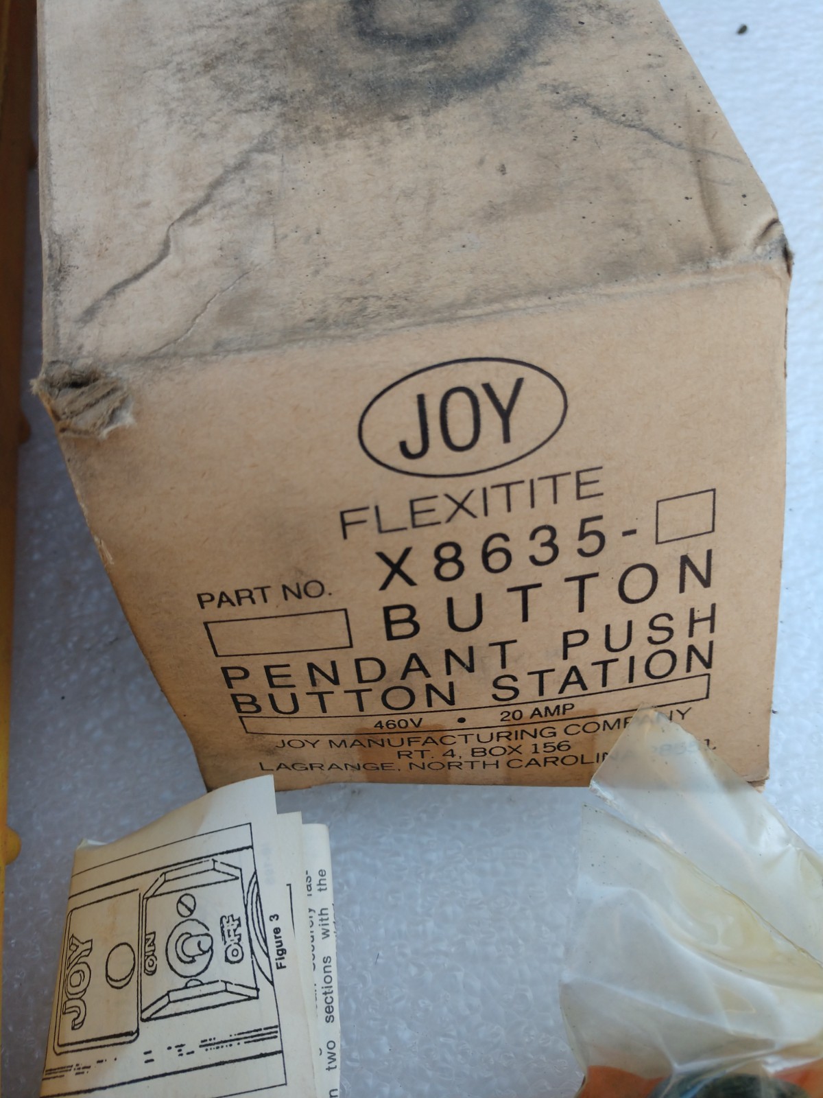 Joy Flexitite X8635 6 button crane control pendant BRAND NEW NOS