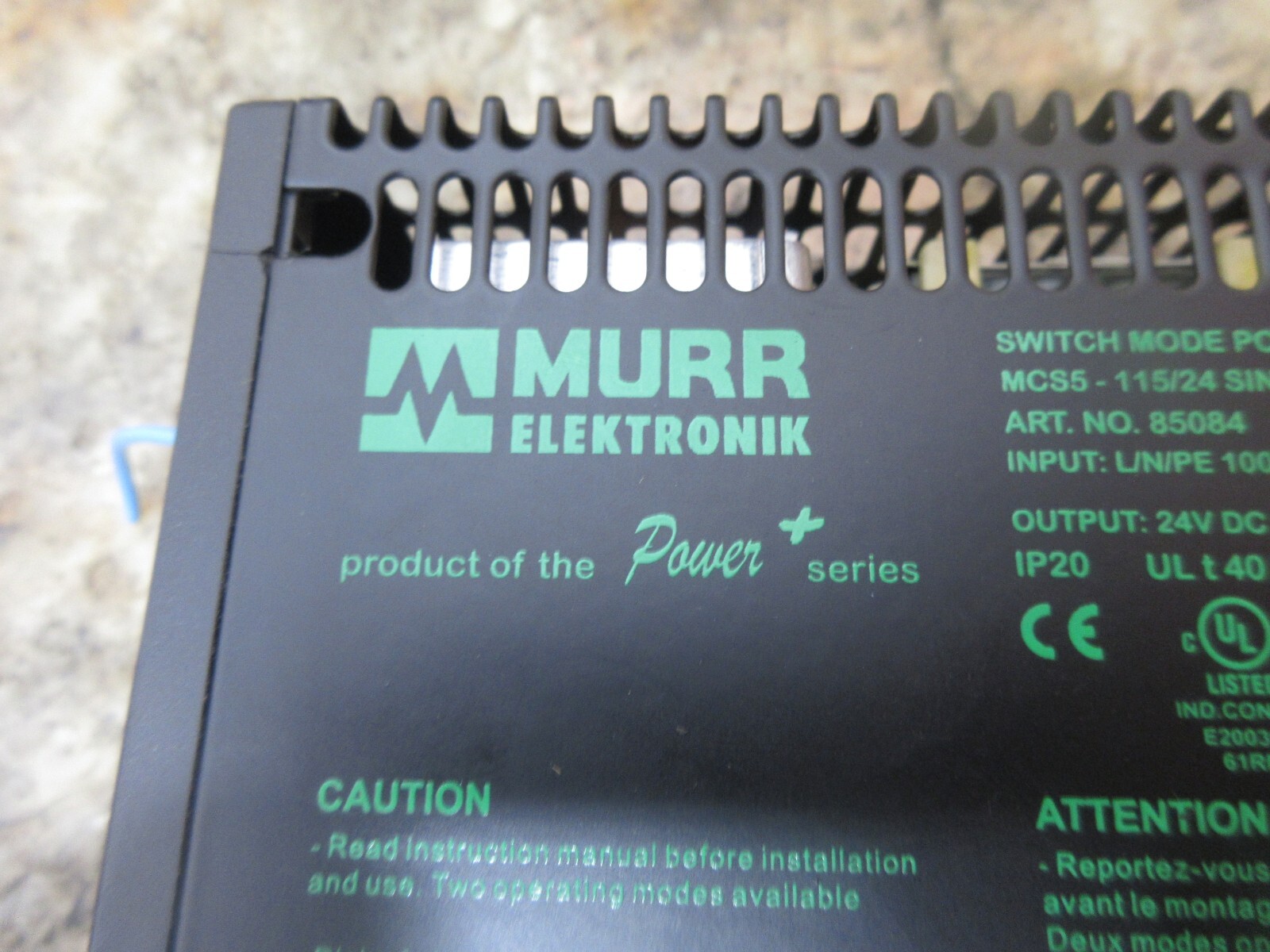 MURR ELEKTRONIK SWITCH MODE POWER SUPPLY MCS5-115/24 SINGLE PHASE 85084 00085084