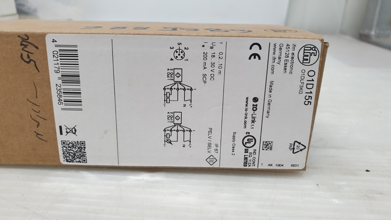 IFM electronic optical distance sensor O1DLF3KG/IO-LINK O1D155 / 01D155 new