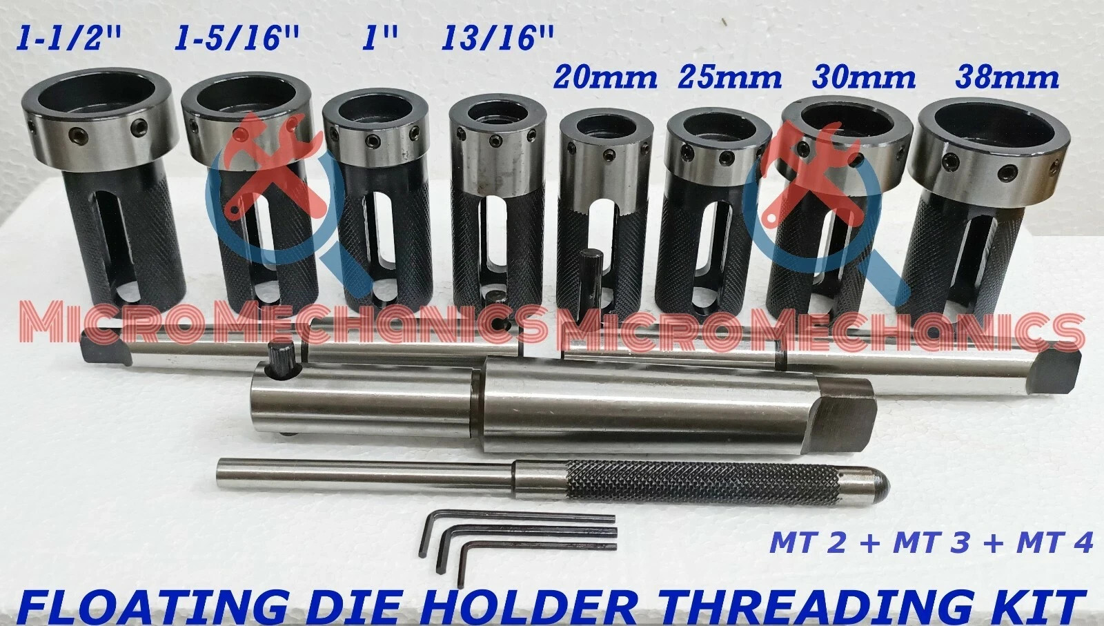 2MT 3MT 4MT Lathe Tailstock Die Holder Floating Type Shank Lathe Threading Kit