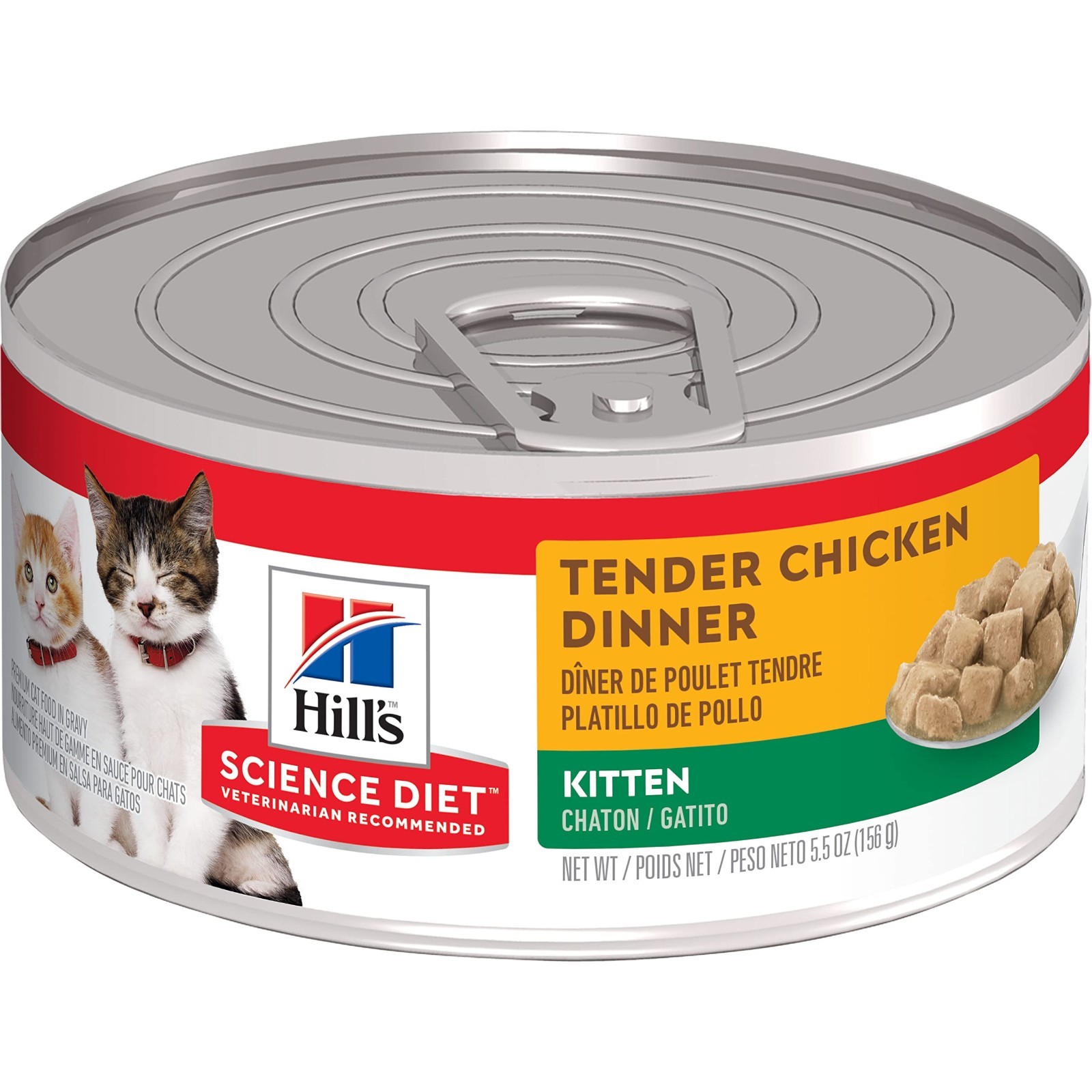 Hill’s Science Diet Kitten Wet Cat Food, Chunks & Gravy,Chicken 5.5 oz, 24 count