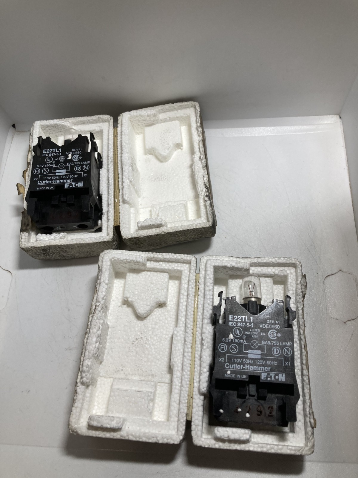 CUTLER HAMMER E22TL1 TRANSFORMER UNIT 110-120V SERIES A1 (LOT OF 2) NIB