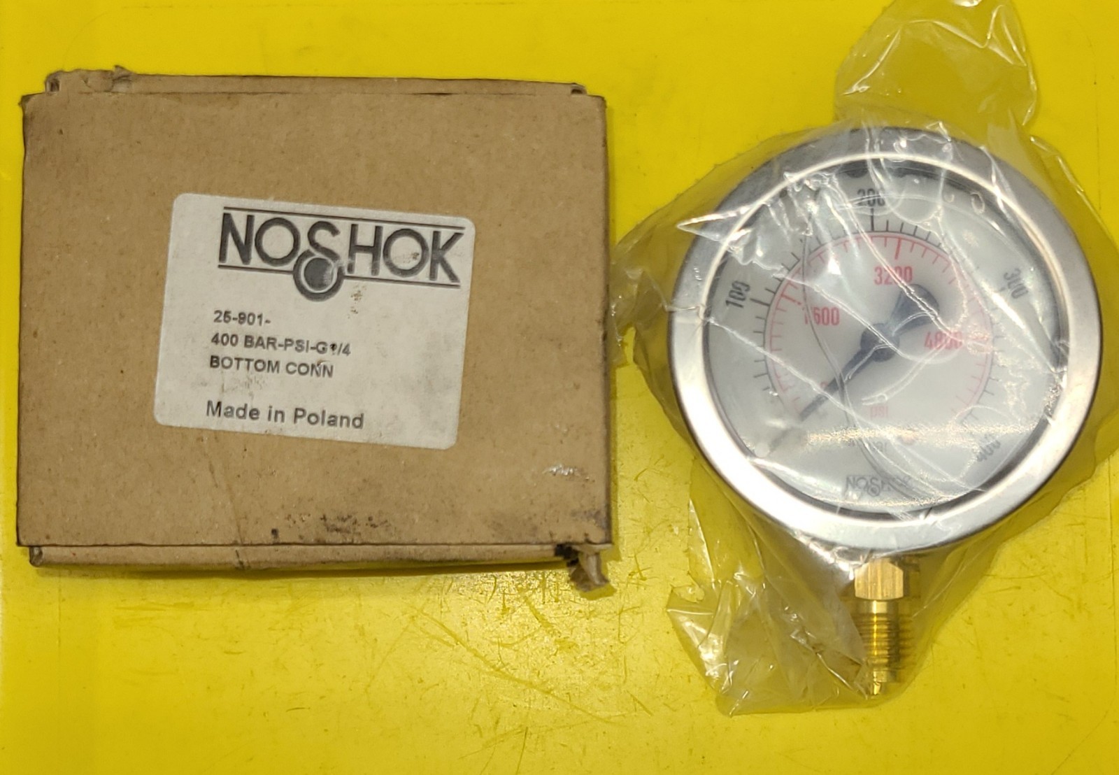 Noshok 25-901-400-bar/psi-G1/4 Pressure Gauge 2.5″, 400 bar/psi Glycerin Filled
