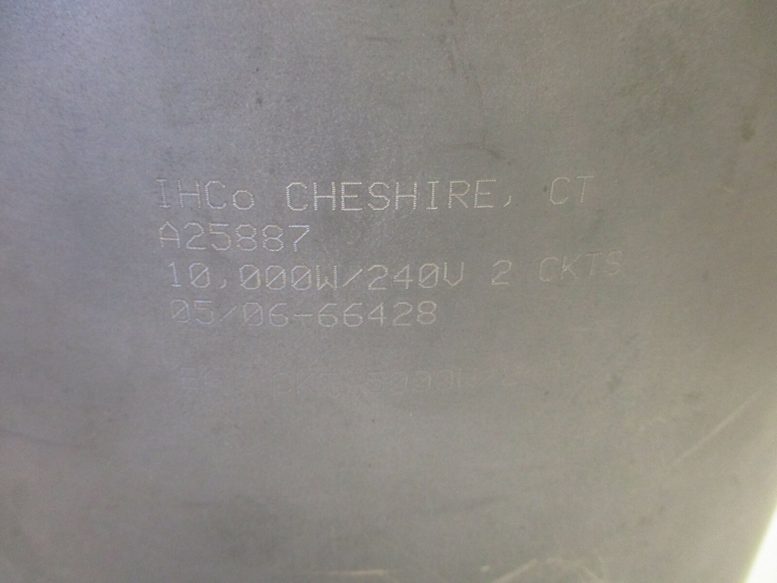 IHCO HEATER BAND P/N A-25887 10,000W/240V 2 CKTS, EACH CKT 5000W/240V, 12″X12″