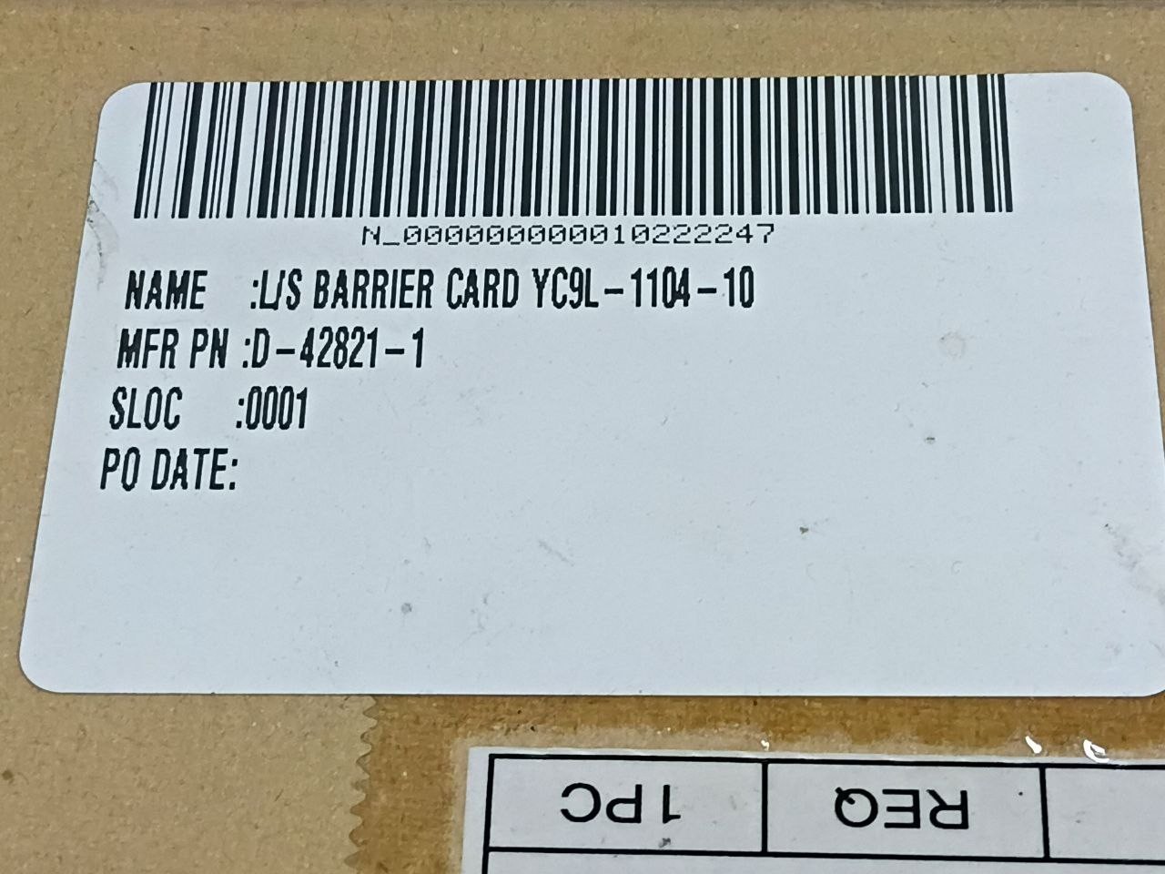 Yuken YC9L-1104-10 L/S Barrier Card P/n D-42821-1