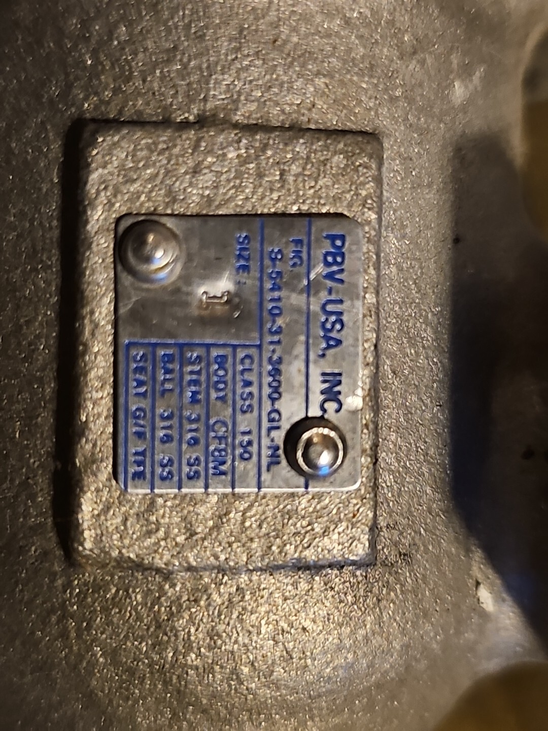 PBV Ball Valve PBV S-5410-31-3600-GL-NL Class 150 316SS Stem Size 1-5 CF8M PBV-2