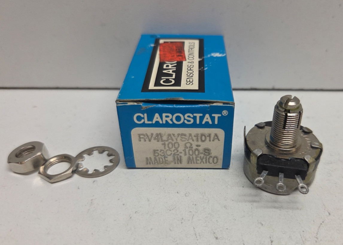 NEW IN BOX! CLAROSTAT 100 OHM POTENTIOMETER RV4LAYSA101A