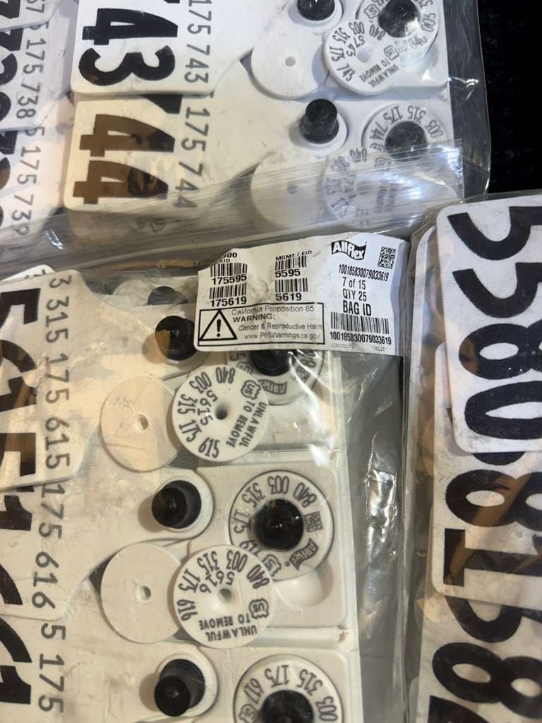 (QTY 375) AllFlex From Numbers #5395 To #5769 USDA Matched Pair Cattle Ear Tags