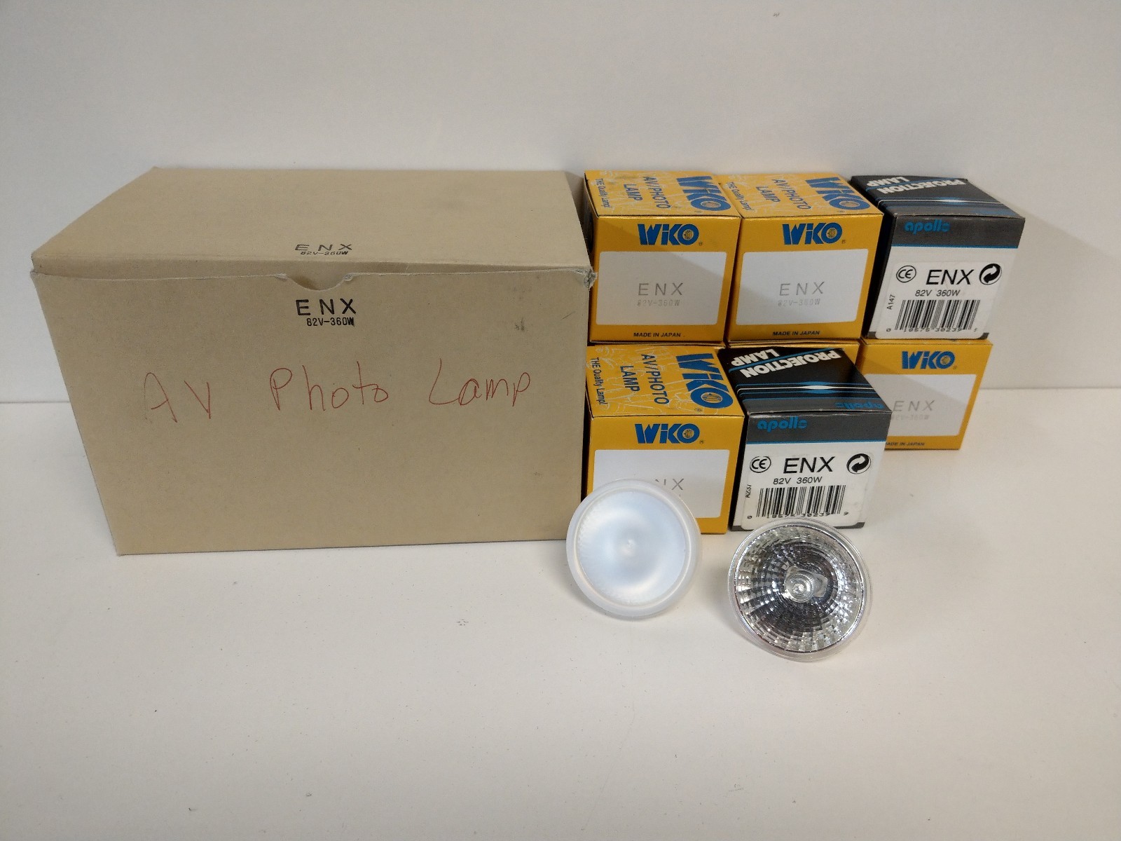 BOX OF (8) NEW OLD STOCK! APOLLO WIKO 82V 360W PROJECTOR LAMPS ENX