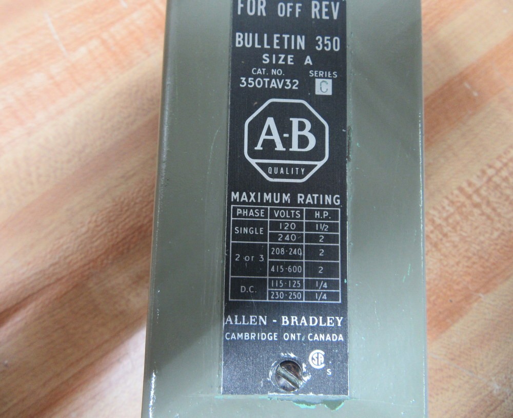 Allen Bradley 350-TAV32 Reversing Drum Switch 350TAV32 W/Handle