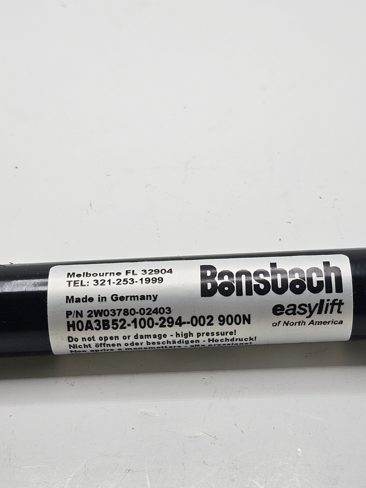 BANSBACH EASYLIFT GAS SPRING HOA3B52-100-294-002 900N 2W03780-02403
