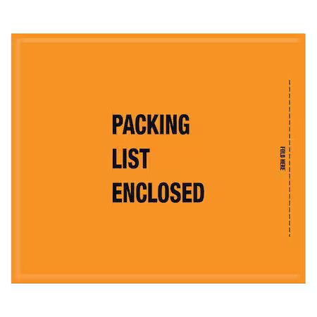 Zoro Select 39Uk79 Mil-Spec Pcking Lst Enclsd Envpes, 8 1/2X10″, Orng, Pk1000,