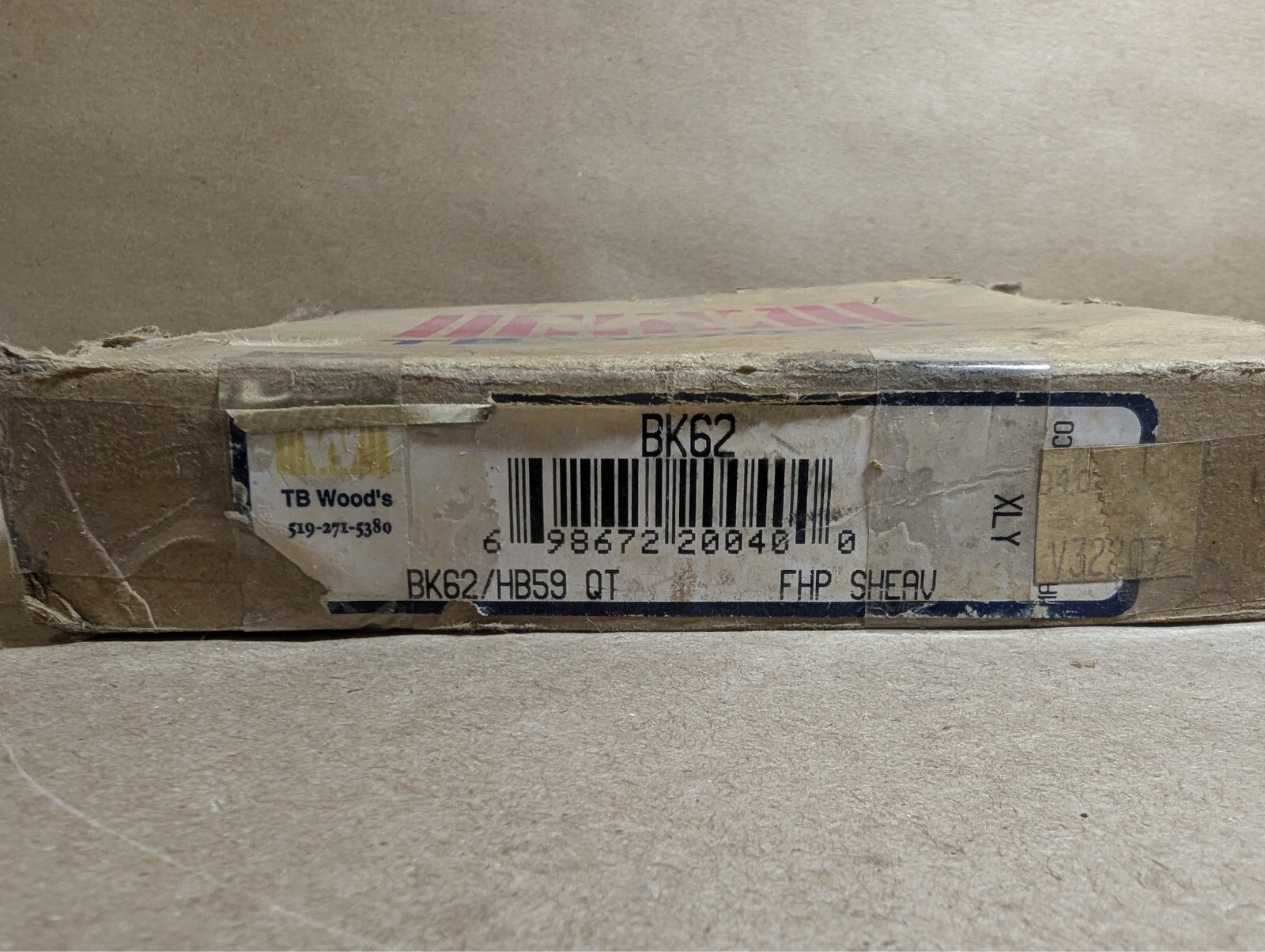 TB Wood’s BK62 FHP QT Bushed Sheave, B-5L-A-4L Belt, 5.95″ OD (New in Box)