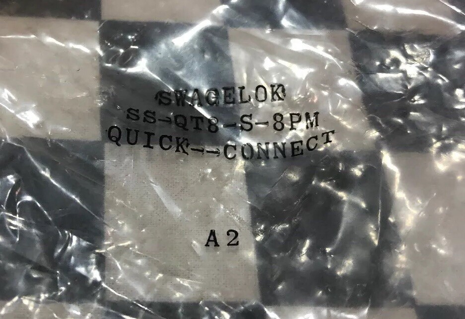 SWAGELOK Quick Connect SS-QT8-B-8PM & SS-QT8-S-8PM, SHIPSAMEDAY