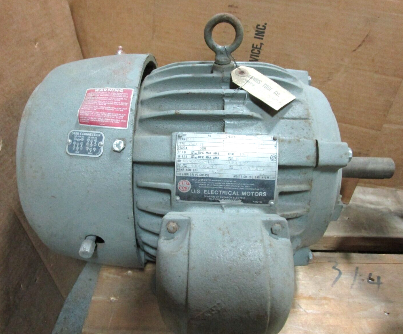 US Electrical Motors 2HP 3 PH 213 Frame 230/460 Volts 51205LR
