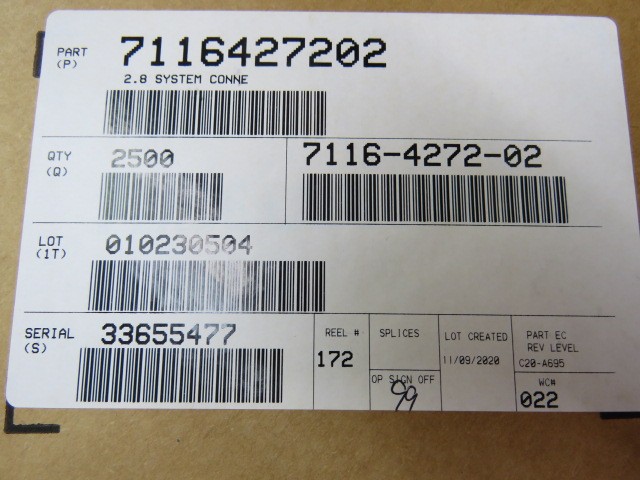 YAZAKI 7116-4272-02 Qty of 200 per Lot 2.8 SYS FEMALE