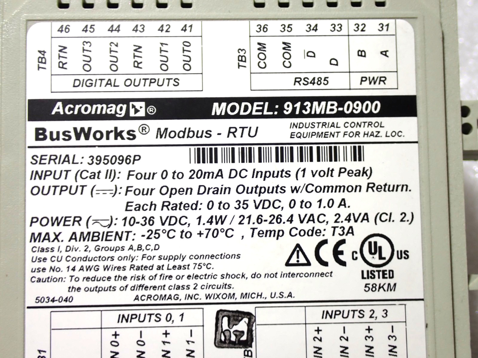 913MB-0900 BUSWORKS MODBUS RTU