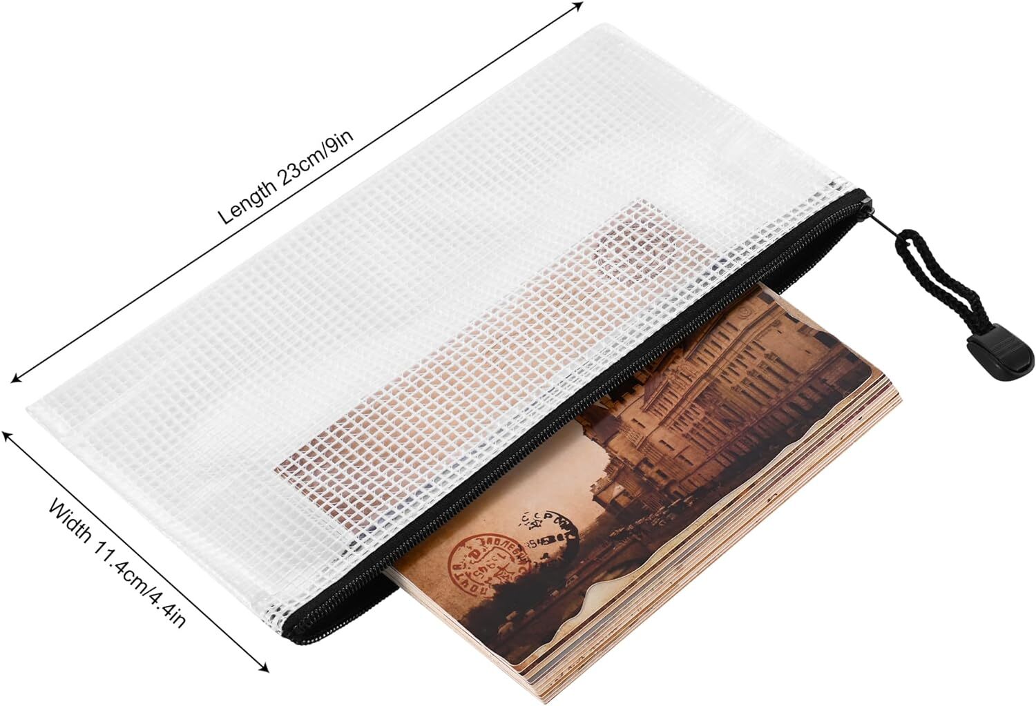 12Pcs Mesh Zipper Pouch,9×4.4 Inches Durable Pouches,Organizing Transparency
