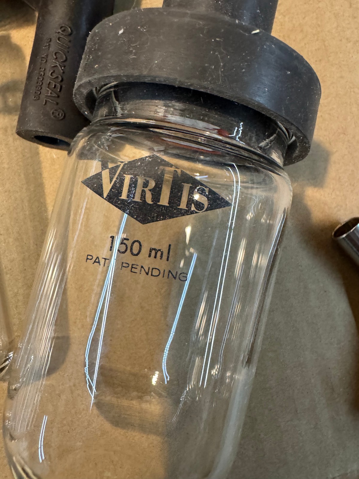 LOT VirTis 150mL 75 mL Fast-Freeze Lyophilizing Flask with Cap Snap-On Lids