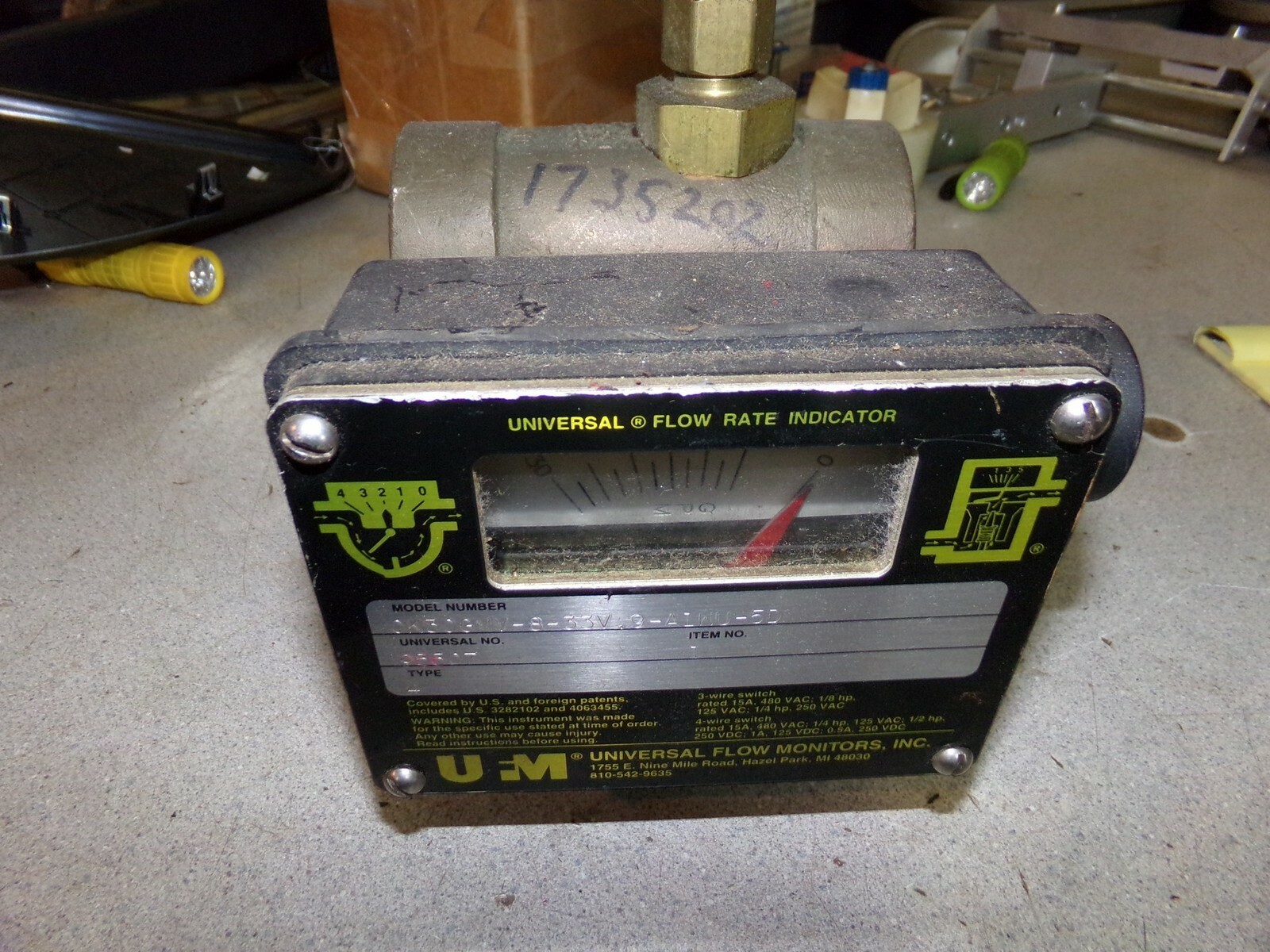 Universal Flow Monitors OK30GMV-8-3V.9-A1WU-5P Rate Indicator *FREE SHIPPING*