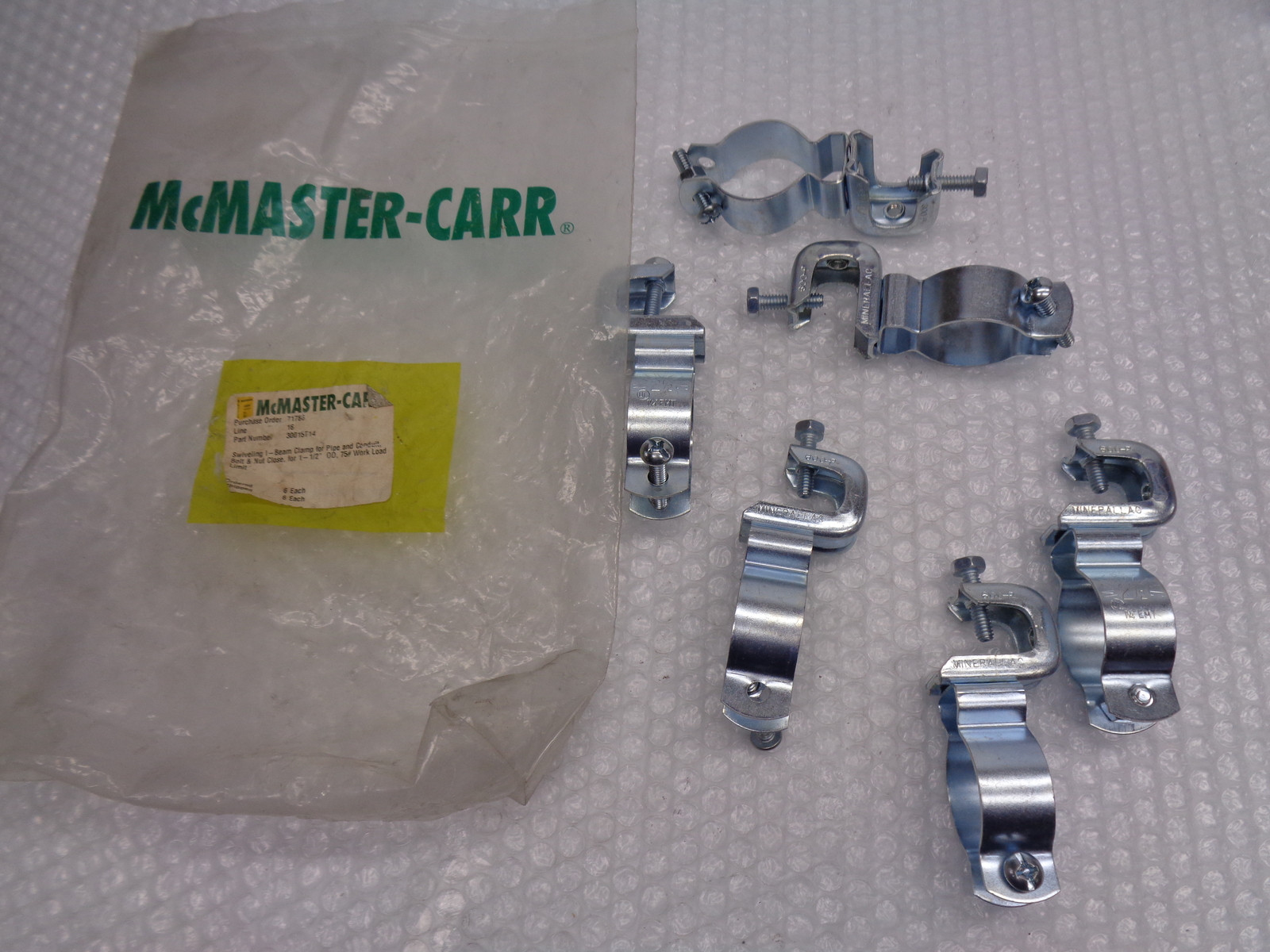 MCMASTER CARR 30015T14 I-BEAM CLAMP PKG OF 6 NSMP