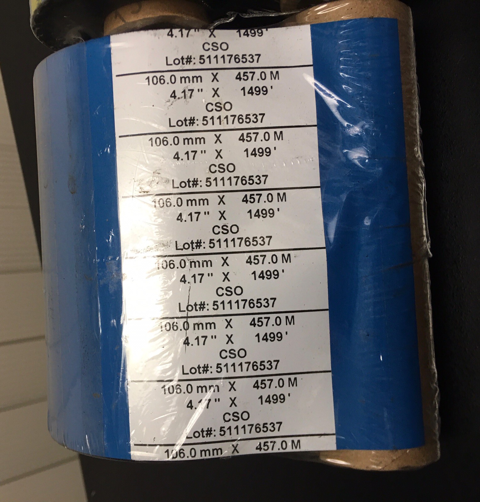 2x New Relizon FID10675XC Thermal Wax Transfer Ribbon 4.17″ x 1499 106mm x 457m