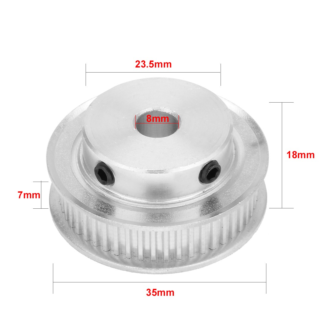Aluminum 50 Teeth 8mm Bore 2.032mm Pitch Timing Belt Pulley for 6mm Belt