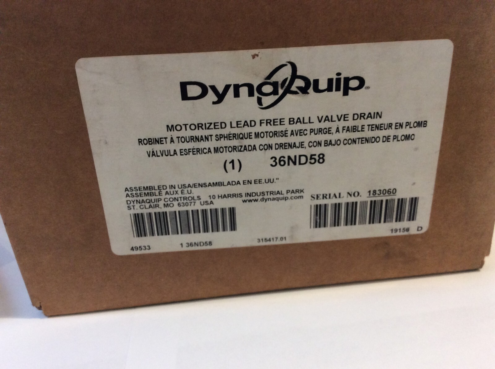 DYNAQUIP CONTROLS AD2A 1 Auto Drain Valve 115V 1 In. 36ND58