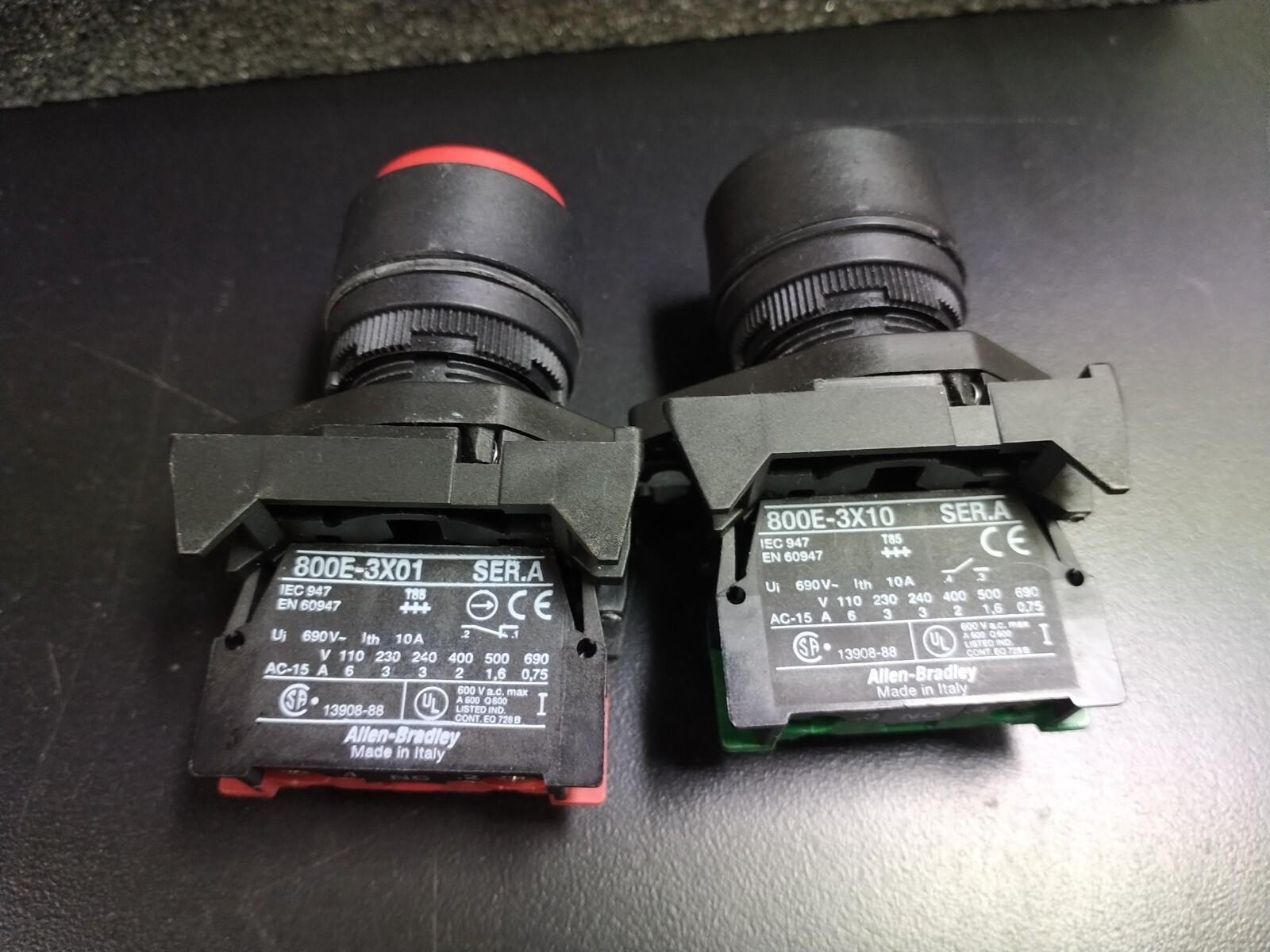 Assorted Lot of Industrial Panel Mount Push Switches with Indicating Lights