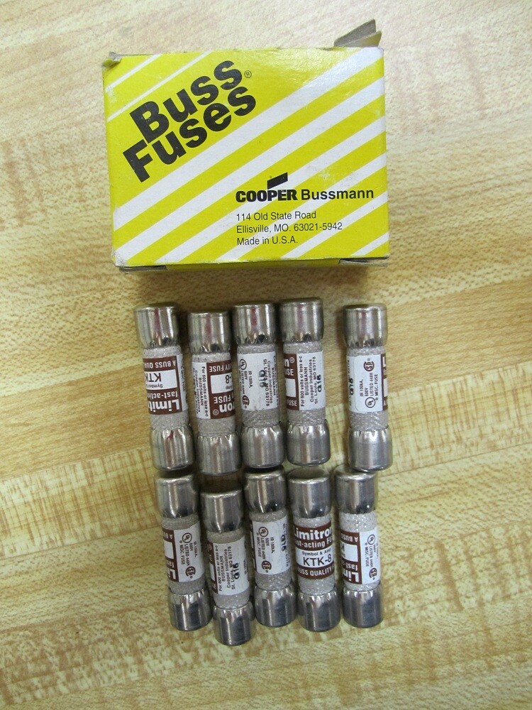 Buss KTK-8 Bussmann Fuse Cross Ref 6F133 (Pack of 10)