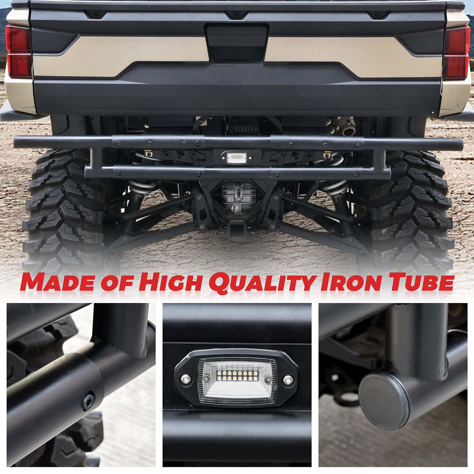 SAUTVS Rear Bumper with Light for Polaris Ranger XP 900/Crew 2013-2019/ Range…