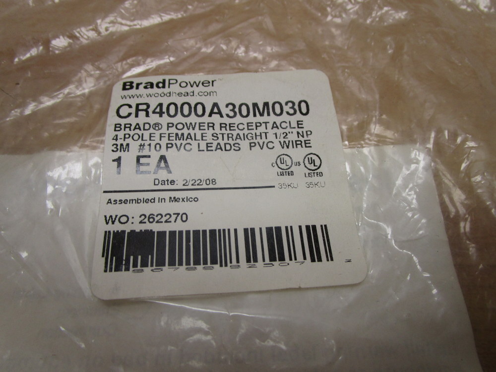 Brad Power CR4000A30M030 Molex Power Receptacle