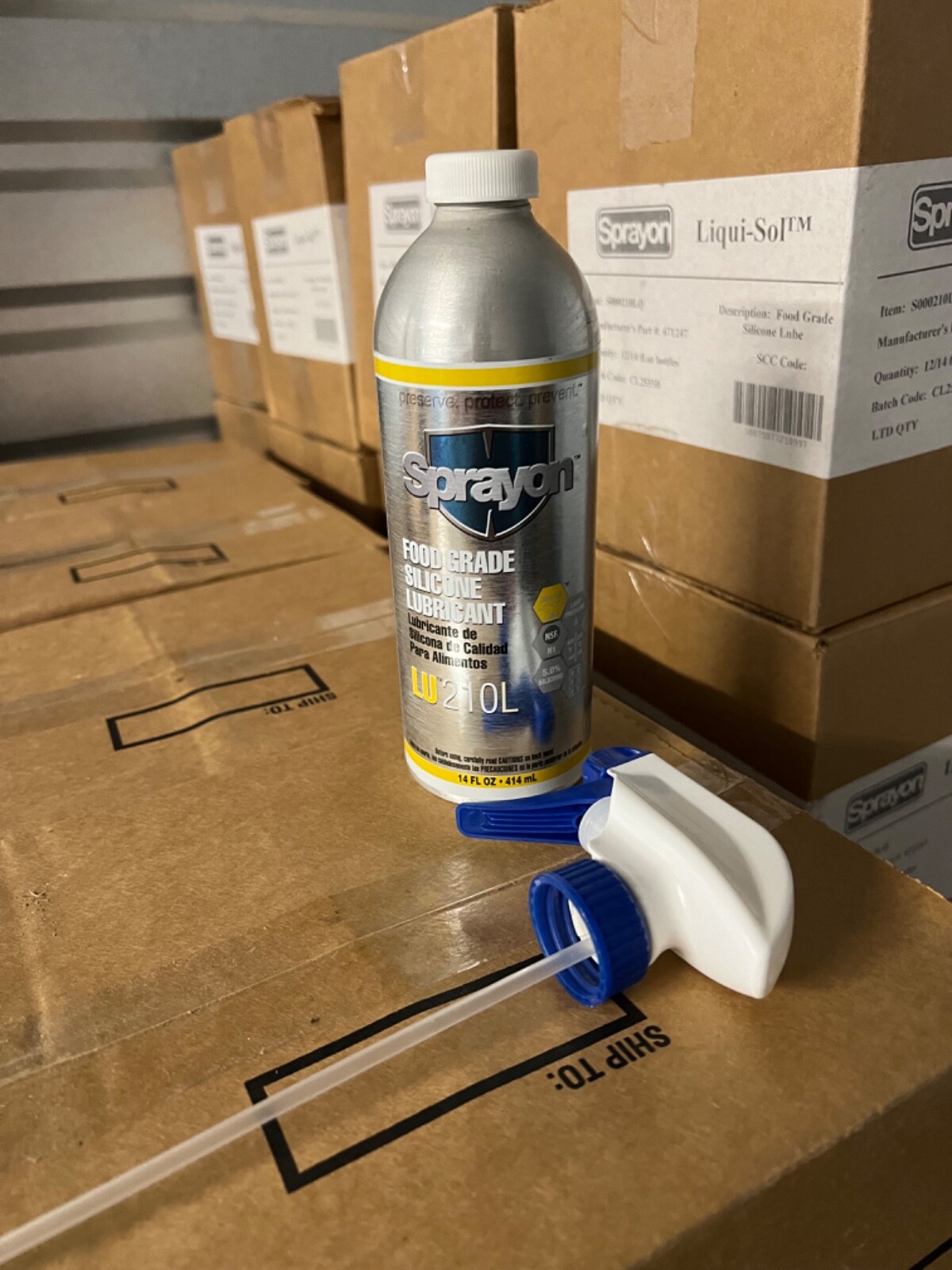 🔥Sprayon LU210L FOOD GRADE SILICONE Lubricant 14 FL.oz/414 mL/ONE BOTTLE🆕
