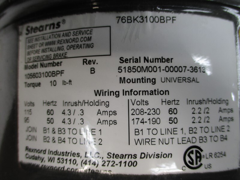 BALDOR 0106315895-000010 M35E056P925G1 208-230/460V 5.4-5/2.5A NSNP