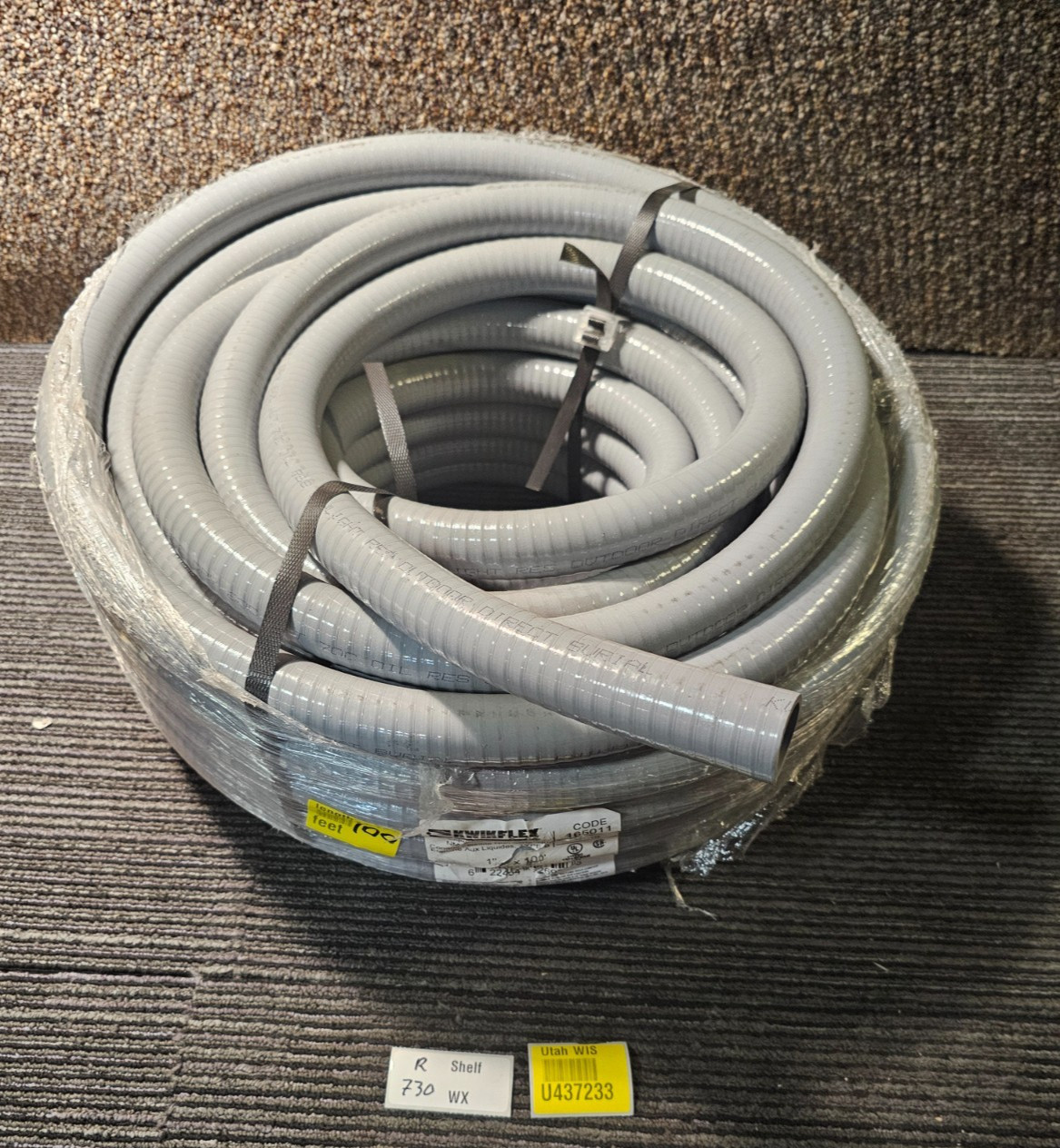 Kwikflex 165011 1 in. Size, 100 ft. L Liquidtight Non-Metallic Conduit Gray