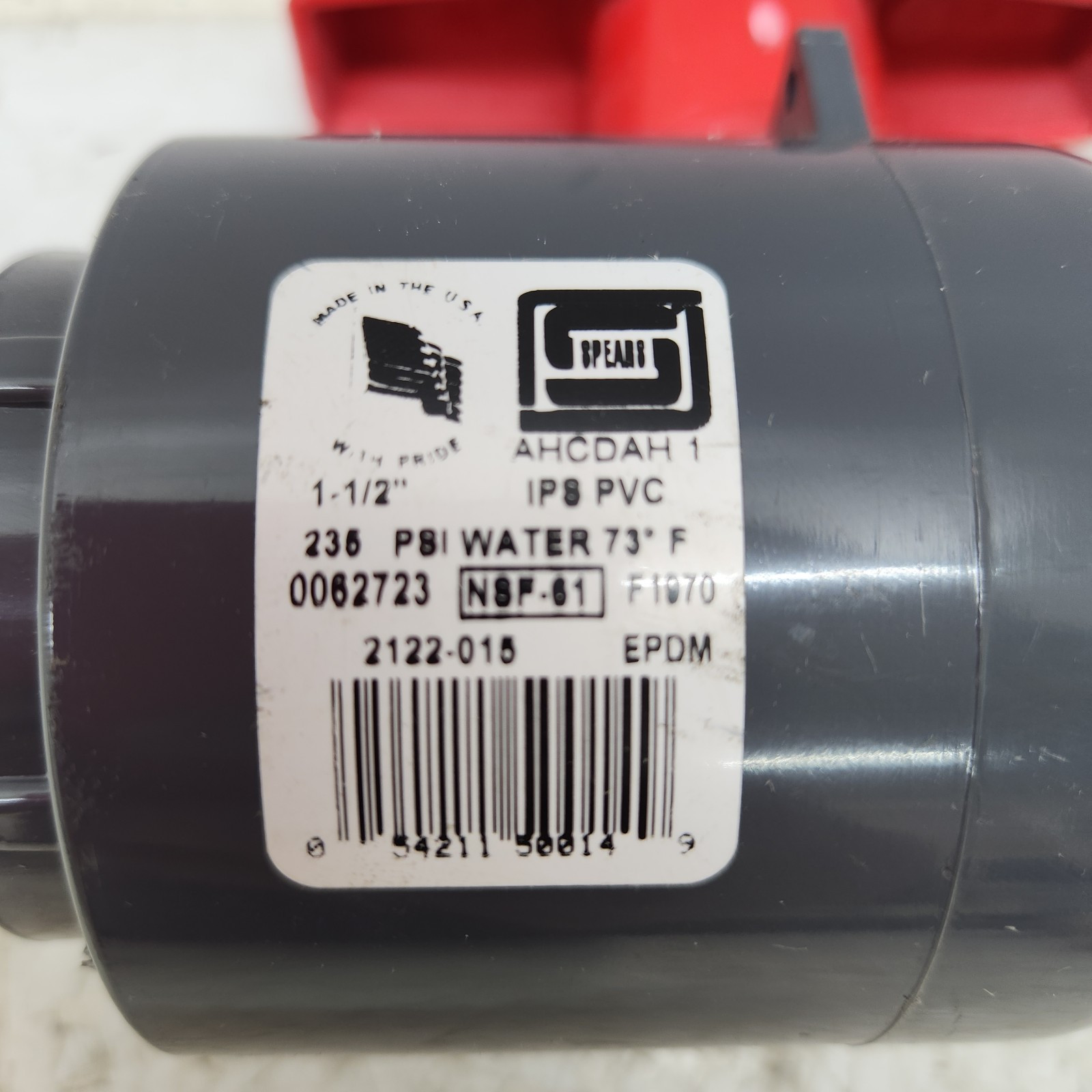 # 2122-015 Spears 1-1/2″ Compact PVC 2-Way Inline Ball Valve w/Socket Style Ends