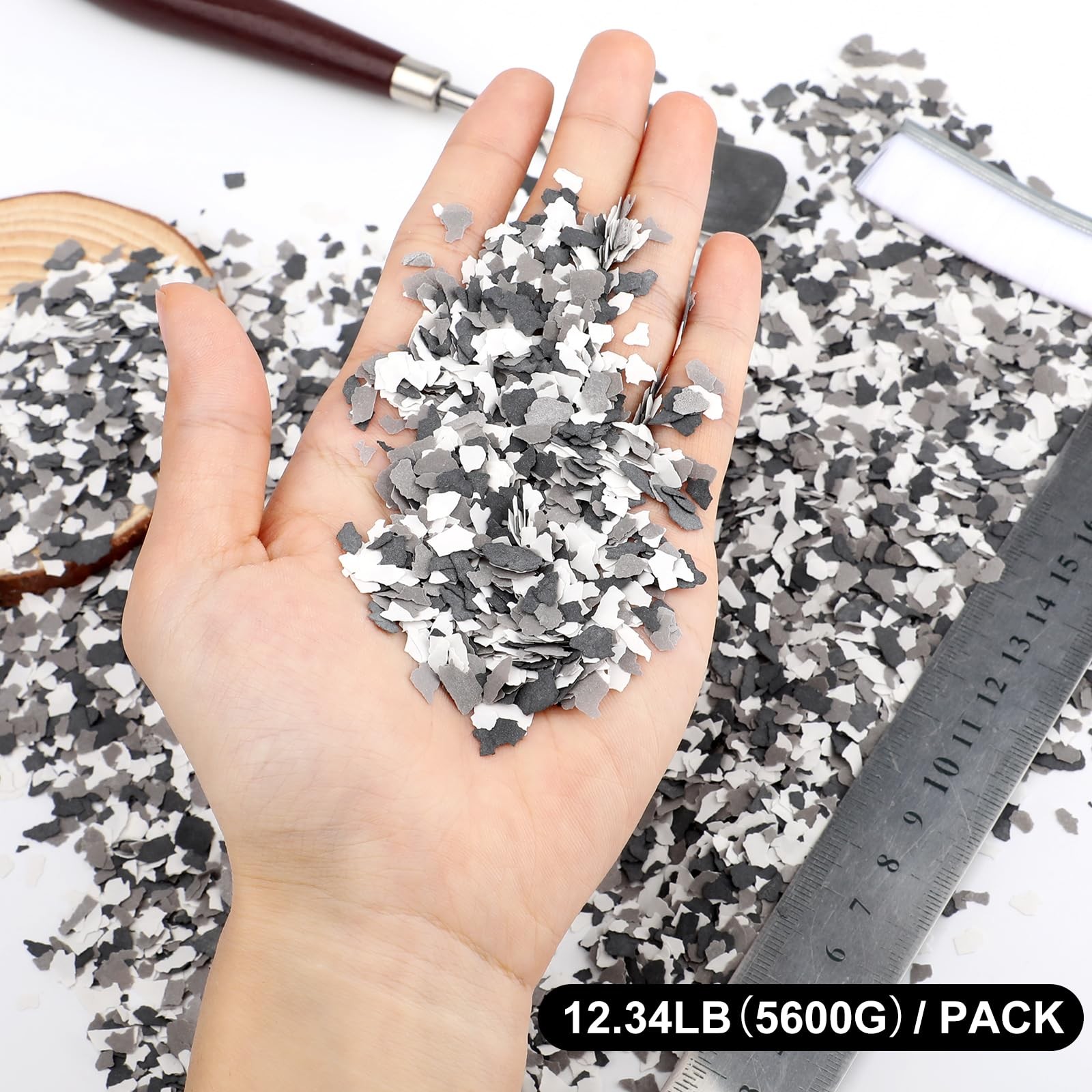 5600G 12.34Lb Blend Decorative Color Chips,Blend Paint Flakes Concrete Floor …