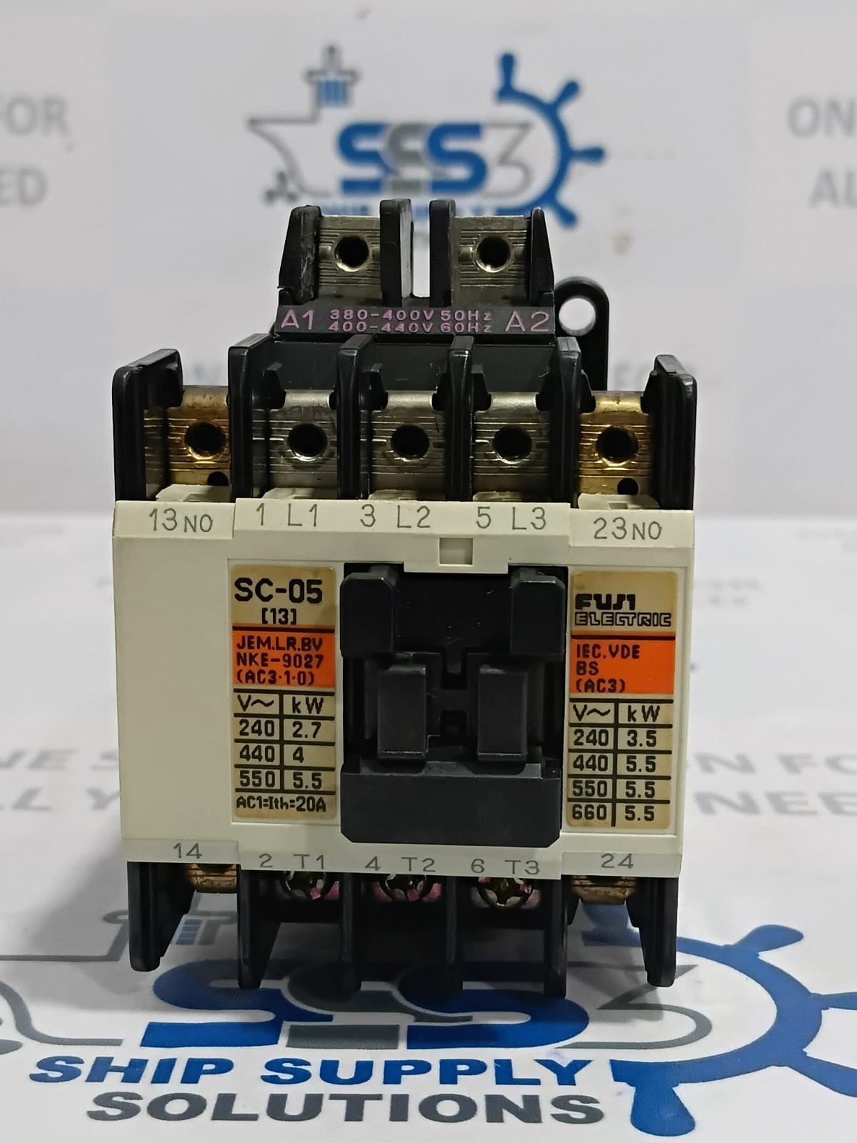 Fuji Electric SC-05 Contactor Coil Voltage 380-400V 50Hz 400-440V 60Hz, 13 Amp.