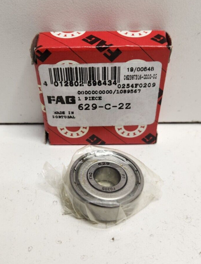 NEW IN BOX! FAG 9MM X 26MM X 8MM BEARING 629-C-2Z