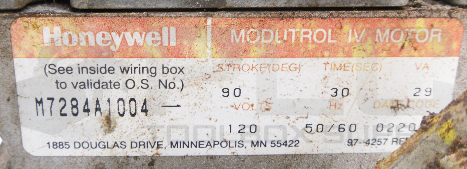 HONEYWELL M7284A1004 MODUTROL IV MOTOR 90 STROKE 120V 50/60HZ 30SEC